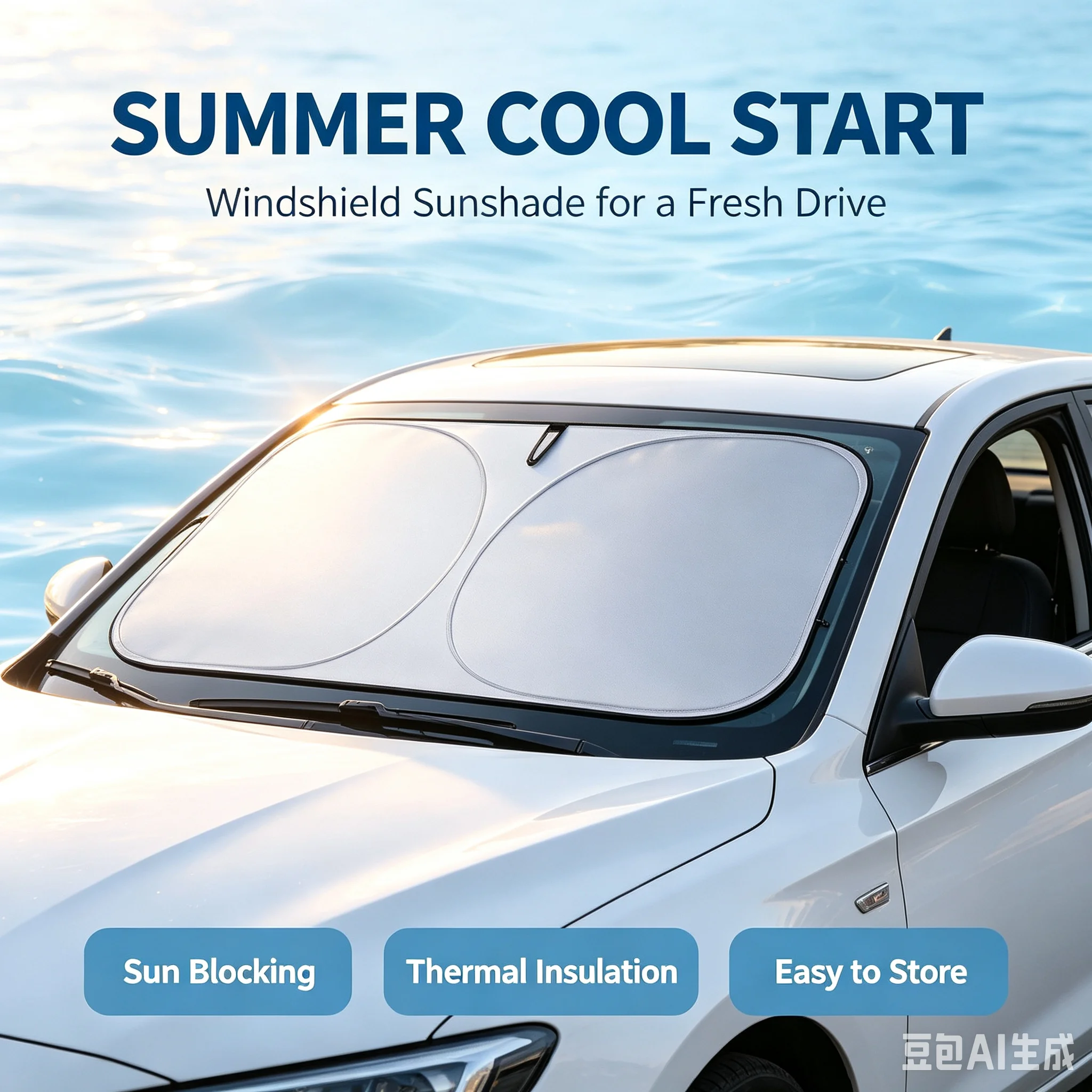 Windshield Sun Shade - Солнцезащитный козырек для лобового стекла автомобиля,