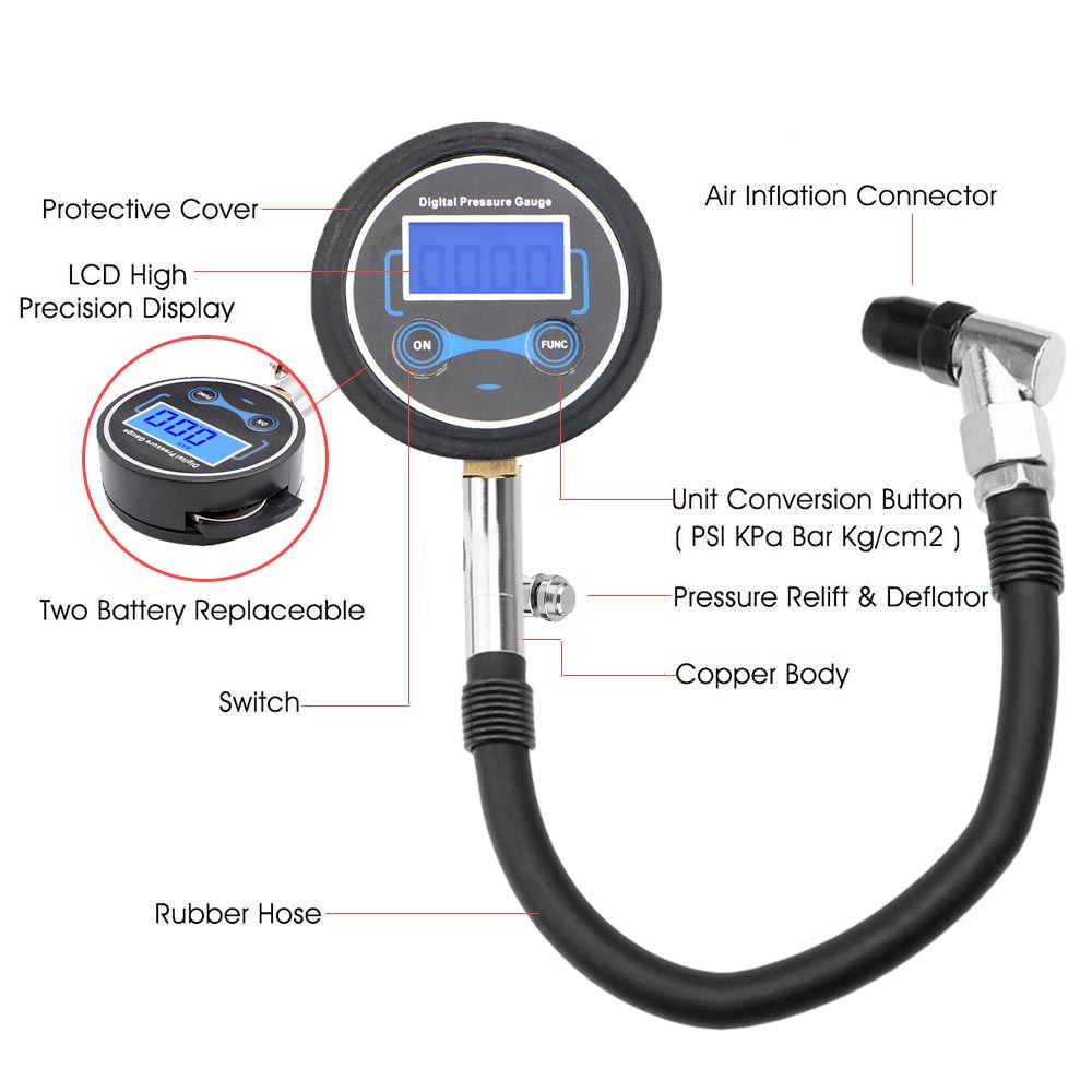 0-200Psi манометр для шин тест – обзор и цена Tire Pressure Monitor