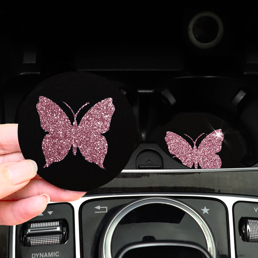 Два милых Розовых Бабочек, бле – обзор и цена Car Accessories For Women